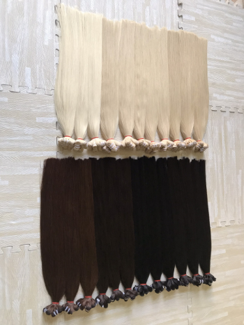 Hand Tied Wefts Hair Extensions Factory Price 100% Human Hair Virgin Remy Hair Genius Weft Machine Double Weft 4