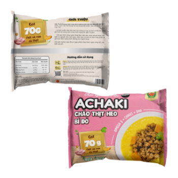 Achaki Pork and squash instant porridge High Specification & Best Choice  natural color using for baby packing in bag Made in Vietnam 5