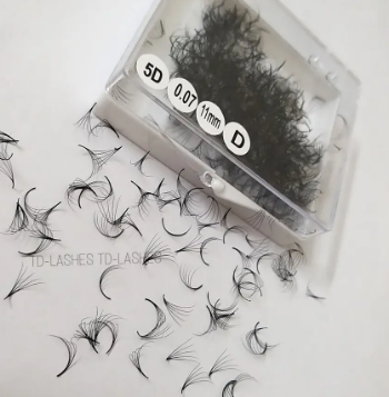 TD Lashes - Loose Promade 5D Synthetic Hair Silk Hand Made With Custom Logo Packaging Box Manufacturer Volume Fans Fans Lash 4