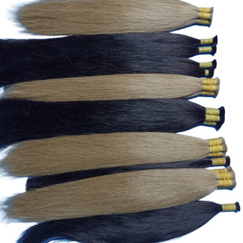 Human Hair Bulk Factory Price 100% Human Hair Unprocessed Raw Virgin Remy Hair Machine Double Weft Genius Weft From Vietnam 1