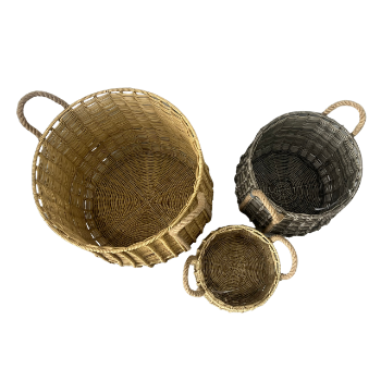 Best Seller Set Of 3 Round Curved Straps Storage Baskets Binh An Thinh Handicraft OEM ODM Service Made In Vietnam 7