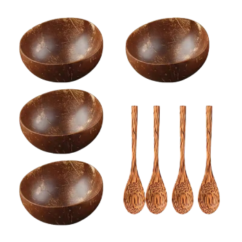 Handmade Eco-Friendly Best Price Natural Coconut Shell Bowl Dessert Cup Lacquered Inside Bowl 4