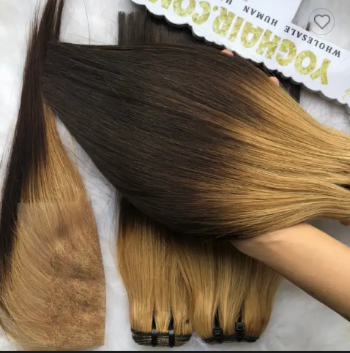 Human Hair 100% Vietnamese Human Hair Ombre Color Unprocessed Virgin Weft Hair High Quality Product Wholesale Price 1