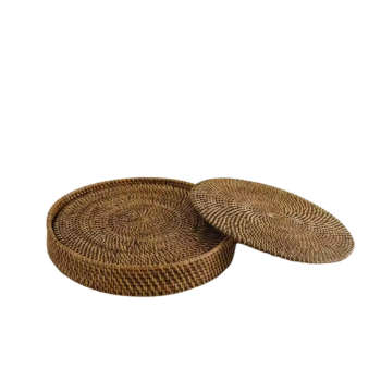 Rattan Woven Tablemats Natural Placemats and Coaster Handwoven wall decor basket wholesale 3