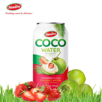 Fresh Juice Organic Coconut Water  Strawberry Flavor Good Taste Nasami Brand Rich Nutrition Coconut Water Vietnam Manufacturer 6