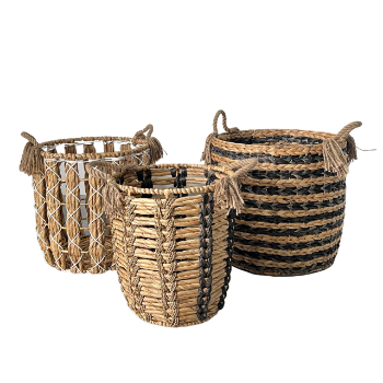 Household Items Round Set Of 3 With Straps Storage Baskets Binh An Thinh Handicraft OEM ODM Service Made In Vietnam 3