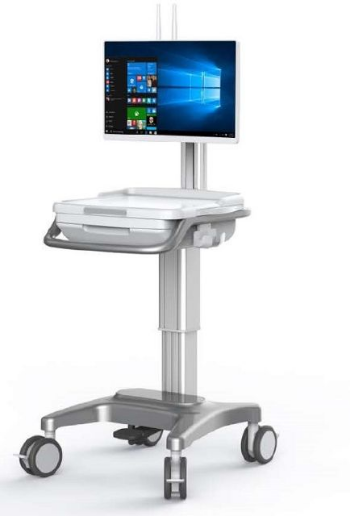 Hospital Furniture Nurse Computer Record Trolley New Medical Integrated Adjustable Hospital All In One Cart With Drawers 2