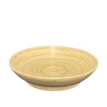 Highly Durable Household Wooden Dough Woven Wood Bamboo Bowls Co- Friendly Bamboo Wooden Salad Bowl With Spoon For Salad 1