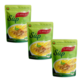 Grounded pork macaroni with squash soup Wholesale no added color ready to eat packing in bag Made in Vietnam Manufacturer 4