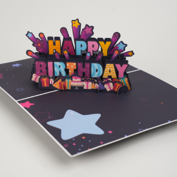 Birthday Card 3D Card Black Dark Blue Best Choice Unique Design Good Price New Style Customized 2