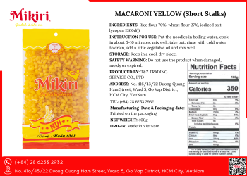 Fast Delivery Yellow Macaroni Bags Pasta Spaghetti Minutes Cooking Time Vietnam Yellow Macaroni ( Short Stalks ) Refined Processing Type 5