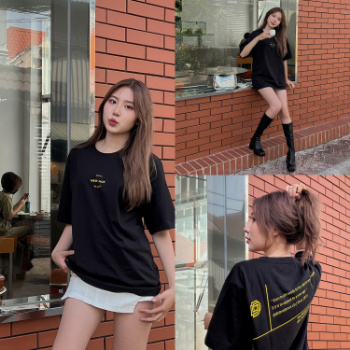 Free Inside Designer Black White Tshirt 2024 Fashion Women Delivery 100% Linen OEM Casual Customized Vietnam Manufacturer 3