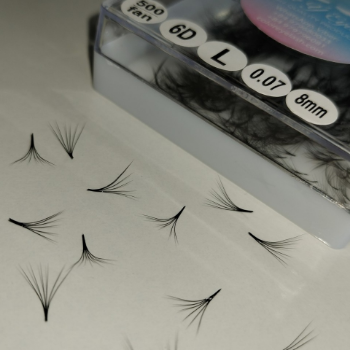 Private Label 2D to 20D/1000 fans Loose Promade Fans Lash Extensions Premade Volume Fans with Matte Black Pro Made Fan Eyelash Extensions 5