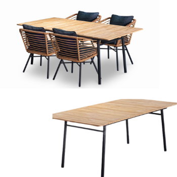 Flow Dining Set Dt406 Wicker Material Durable Living Room Customized Standard Packing Ista 1A Vietnam Manufacturer 2