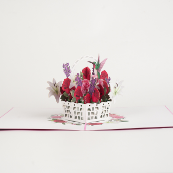Holiday Card 3D Rose Bouquet Whole Oem Odm Best Choice Pop Up Gift Fast Delivery Customized From Vietnam