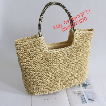 New Item From Vietnam Travel Beach Woven Handbag Woven Shoulder Bag Beach Bag Crochet Knit Purse for Women Girl  From Manufacturer Vietnam 2024 3