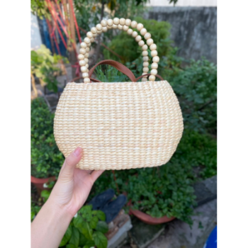 Water Hyacinth Bag Good Quality Handicraft For Holiday Decoration Classic Style Light Brown Color Vietnamese Manufacturer 5