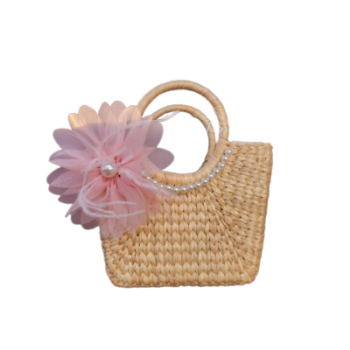 Rattan Sling Bag Fast Delivery Water Hyacinth Bag For Gift Classic Style Light Brown Color Vietnam Manufacturer 4