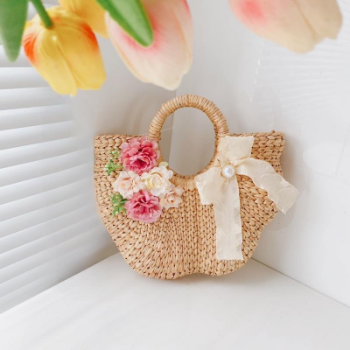 Water Hyacinth Bag Good Price Small Rattan Bag For Gift Classic Style Light Brown Color From Vietnam Manufacturer 3