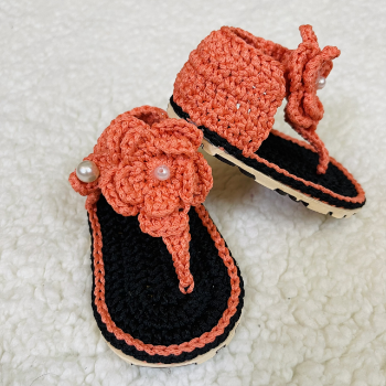 Crochet Wool Baby Strap Flip Flops Good Quality Hot Selling For Kids Fancy Pattern Packing In Poly Bag From Vietnam Manufacturer 7