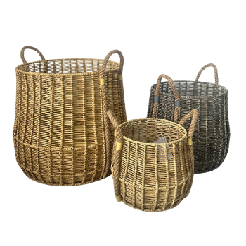 Best Seller Set Of 3 Round Curved Straps Storage Baskets Binh An Thinh Handicraft OEM ODM Service Made In Vietnam 4