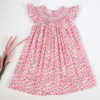 Fast Delivery Girls Smocked Dresses ODM And OEM For Baby Girl Short Sleeve Made In Vietnam Manufacturer 8