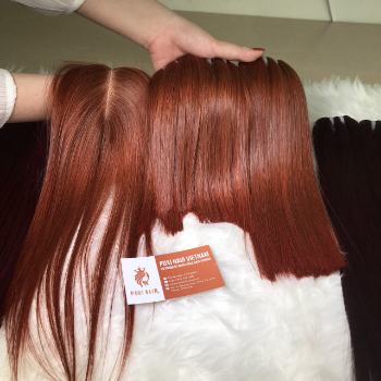 Machine Weft Bone Straight Orange Color Hair Extensions Bulk Sale Virgin Hair Beauty And Personal Care From Vietnam Manufacturer 3