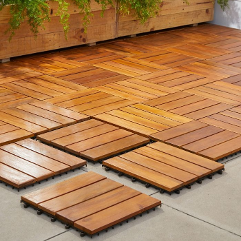 Hardwood Deck Tiles 6 Slats Factory Price Customization Solid Wood Decking And Flooring In Carton Box Made In Vietnam 5