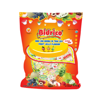 High Quality Fruit Jelly 470Gram Bidrico Brand Iso Halal Haccp Jelly Flavor Fruit Packed In Pouch Vietnam Manufacturer 1