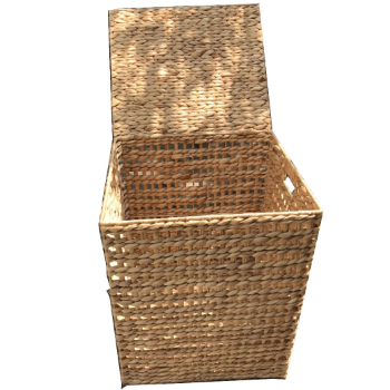 Fast Delivery Set Of 2 New Water Hyacinth Hampers Mixed And Unique Weaving Natural Colour Can Add Cotton Fabric Lining Inside 1