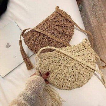 Vietnam Travel Beach Woven Handbag Woven Shoulder Bag Beach Bag Crochet Knit Purse for Women Girl 2024 5