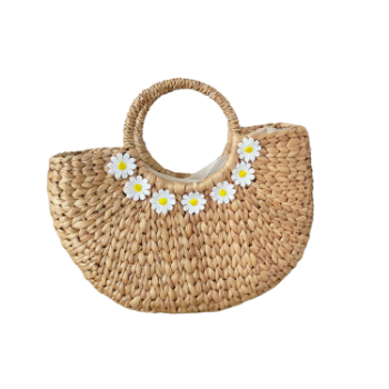 Special Item Water Hyacinth Purses Handbags Flower Decoration Decoration Diamond Lattice All Seasons Vietnam Manufacturer 4