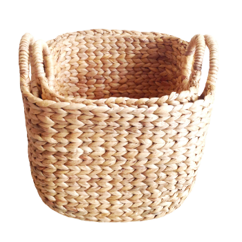 Water Hyacinth Basket Factory Price Customization Handicraft Custom Logo Each One In Poly Bag Vietnamese Manufacturer
