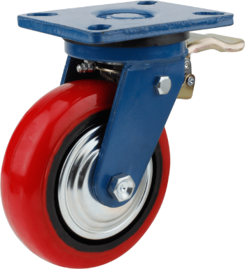 Heavy Duty CVN610 Blue Bracket Castor High Quality Castor With PU On Tricycle Cheap HERDAR OEM Made In Vietnam Manufacturer 1