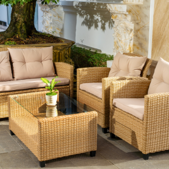 Modern Design Popular Wicker Furniture Langet 4PCS Sofa Set 3