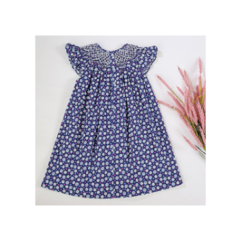 High Quality Girls Smocked Dresses ODM And OEM For Baby Girl Short Sleeve Packed In Bag Made In Vietnam Manufacturer 1