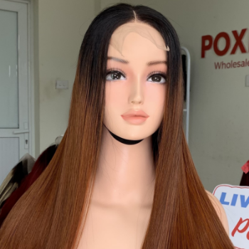 Ombre Brown Color Bone Straight Wig Weft Hair Extensions human hair wigs 100% Human Hair Vendors Made In Vietnam 4