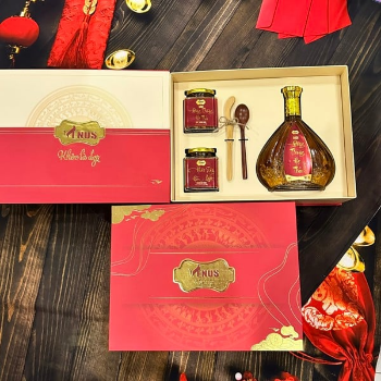 Health gift set Korean ginseng soaked in honey + Tea, Venus cordyceps wine