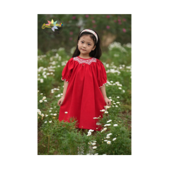 Smock Velvet Smock With Long Sleeves Good Quality High Grade Product Picnic Dress Lovely Pattern Packing In Carton Box 11