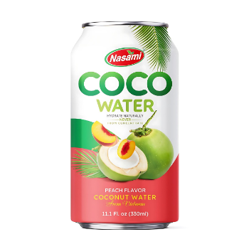 Fresh Coconut Water Peach Flavor Beverage Nasami Brand Nutrition OEM Coconut Water Manufacturers High Quality Made In Vietnam 1