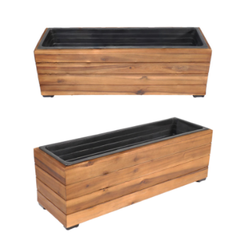 Rectangle Hardwood Planter With Plastic Pot Inside Competitive Price Solid Wood Flower Pot Packed In Carton Box Made In Vietnam 4