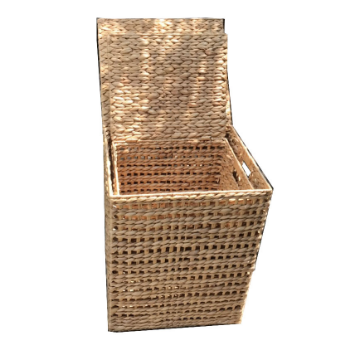 Fast Delivery Set Of 2 New Water Hyacinth Hampers Mixed And Unique Weaving Natural Colour Can Add Cotton Fabric Lining Inside 3