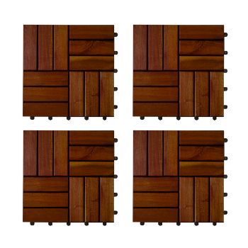 Reasonable Price Hardwood Deck Tiles 12 Slats For Wholesale OEM ODM Solid Wood Decking And Flooring Packed Vietnam Manufacturer 2