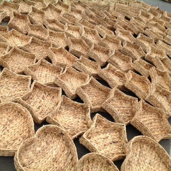 High Quality Water Hyacinth Trays Various Shapes 100% Hand-Woven Handmade Put On Flat Surface Modern Water Hyacinth 7