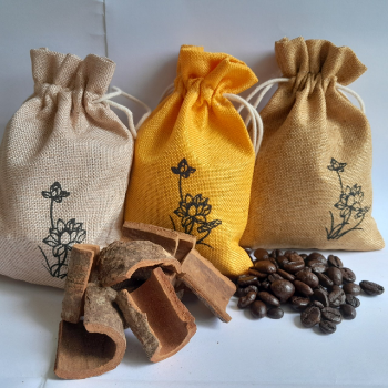 Best Product Natural Aroma Beads Scented Sachet Bag Customized Natural Linen Fabric Sack With Coffee beans 2024 Vietnam 1