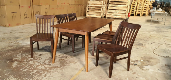 Table Chair Wooden Furniture Interior Best Price For Export Low MOQ Top Selling Brand From Vietnam Set 5