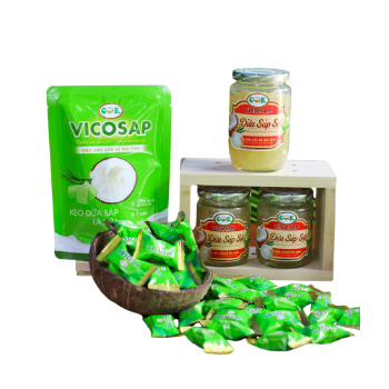 Macapuno Candy Fast Delivery Good Quality Low - Sugar Coconut Candy Manufacturer Pandan Leaf Coconut Candy Bag Vietnam Manufacturer 5