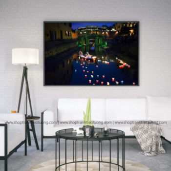 Landscape Canvas Painting Art Photographs Top Favorite Product Wall Art Canvas Digital Printing Modern Landscape Custom Big City Night Scene LED Lighting 6