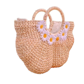 Water Hyacinth Bag Good Price Small Rattan Bag For Gift Classic Style Light Brown Color From Vietnam Manufacturer 1