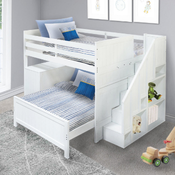 Bunk Bed Adult Twin Over Full Bed Wooden Hardwood For 2-3 People Modern For Sale Kids Bedroom Sets From Vietnam Manufacturer 2